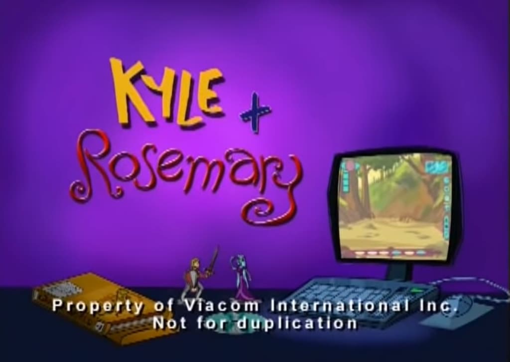 Title graphic for 'Kyle + Rosemary' with avatars and a game screen